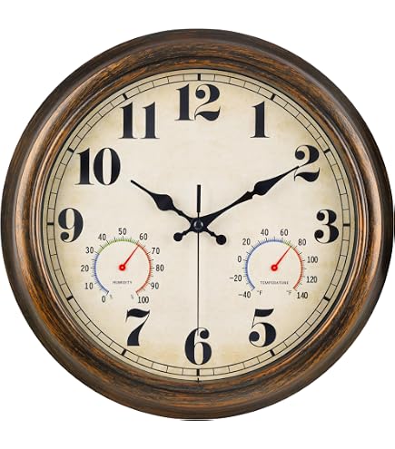 Amazon.com: Rsobl 12 Inch Indoor Outdoor Wall Clock Waterproof